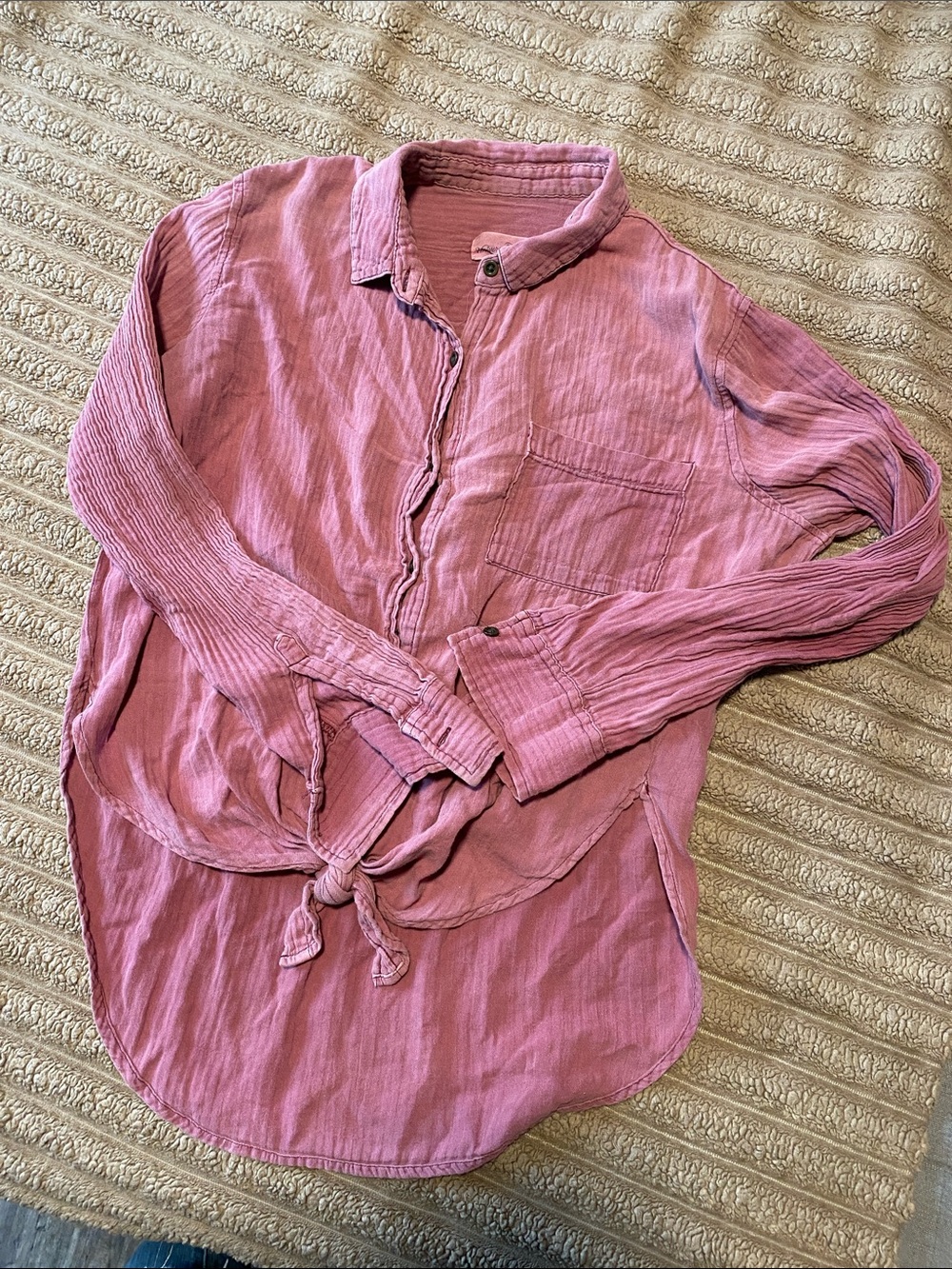 Universal Thread Pink Button-Front Long-Sleeve Shirt